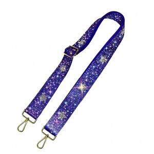 NEW MIMI WHOLESALE women's star rhinestone adjustable bag strap in royal blue